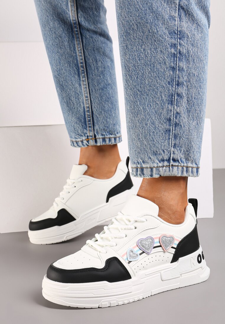Sneakers Alb cu negru