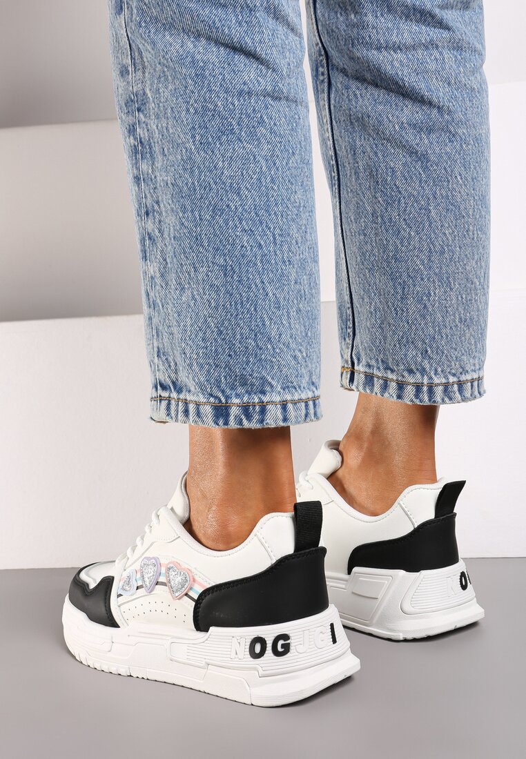 Sneakers Alb cu negru
