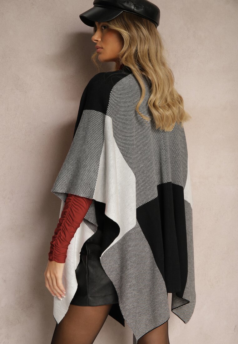 Poncho Verideth Negru cu gri