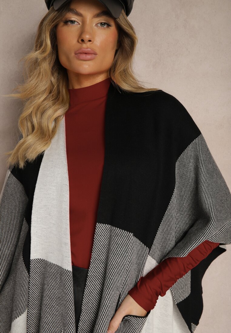 Poncho Verideth Negru cu gri