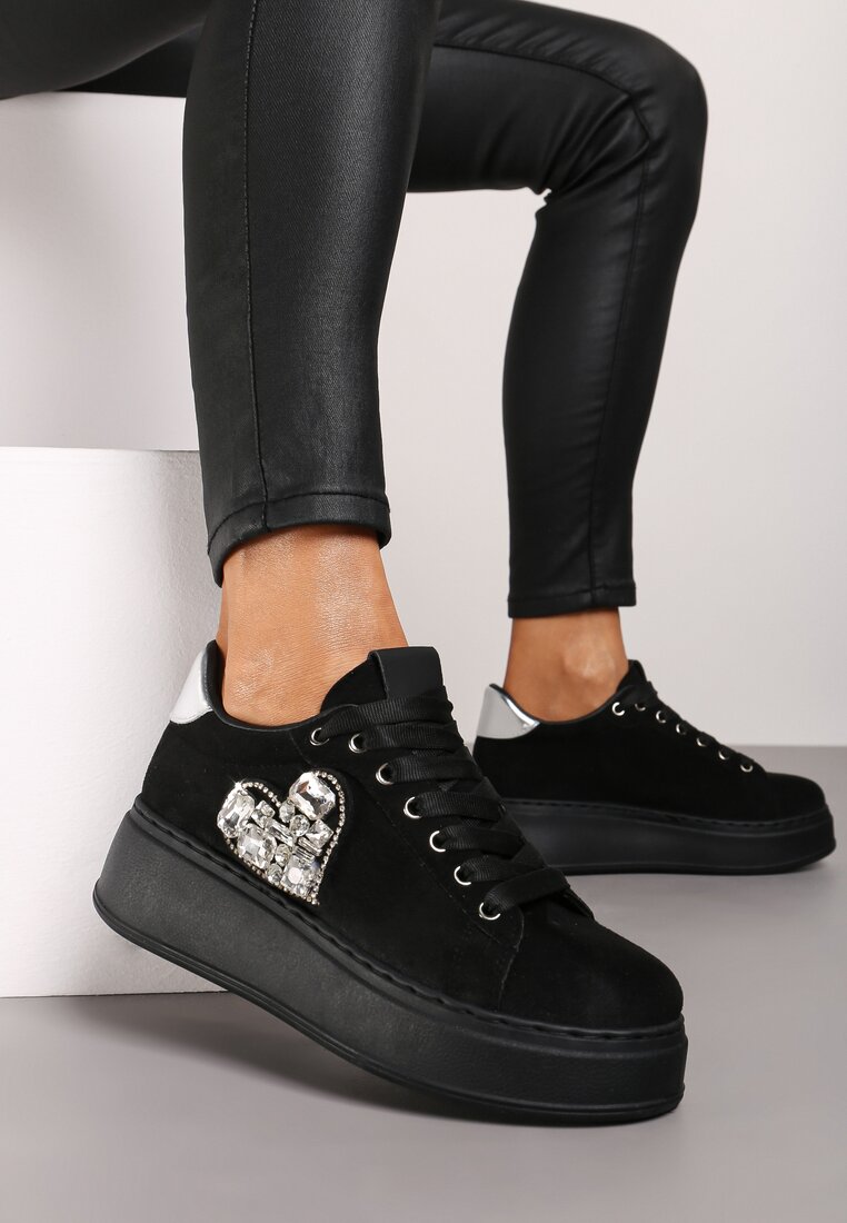 Sneakers Remila Negru cu argintiu
