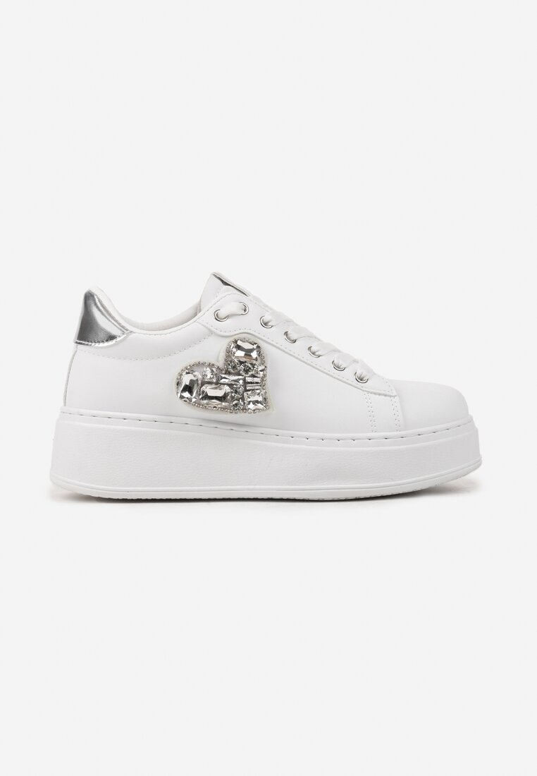 Sneakers Remila Alb cu argintiu