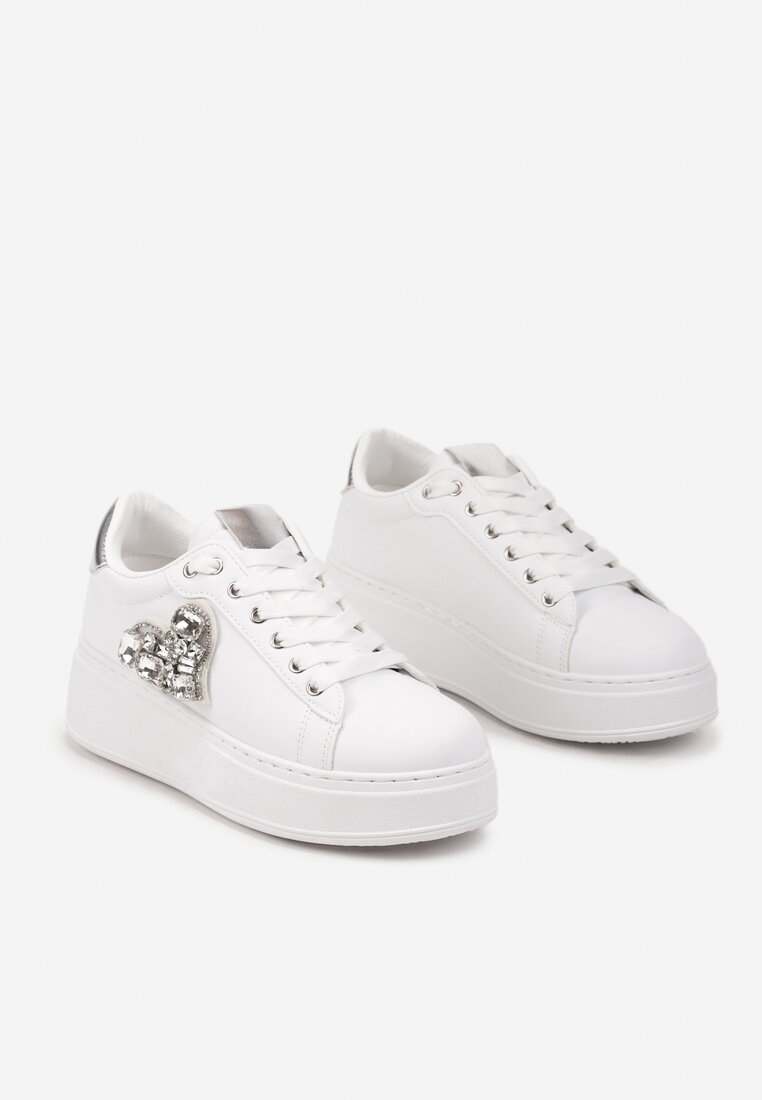 Sneakers Remila Alb cu argintiu