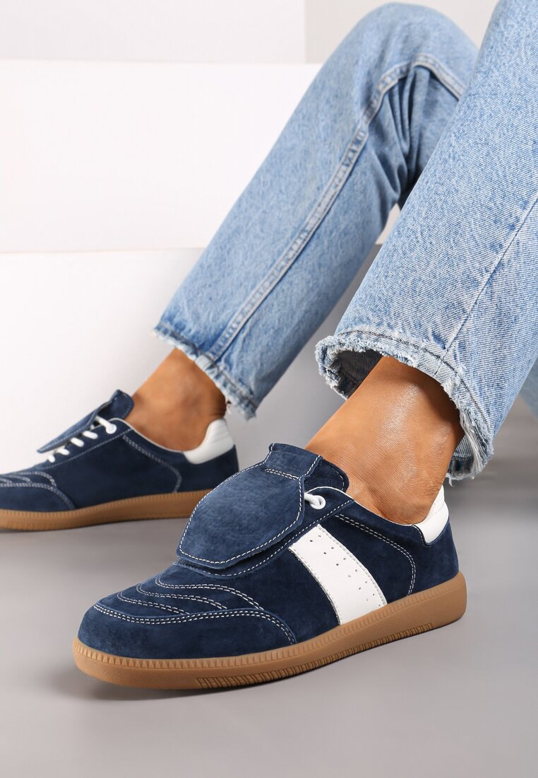 Sneakers Bleumarin cu alb