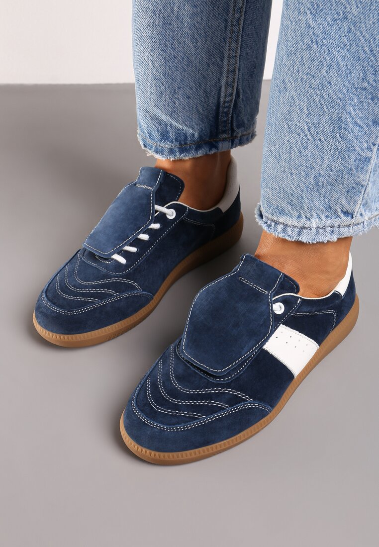 Sneakers Bleumarin cu alb