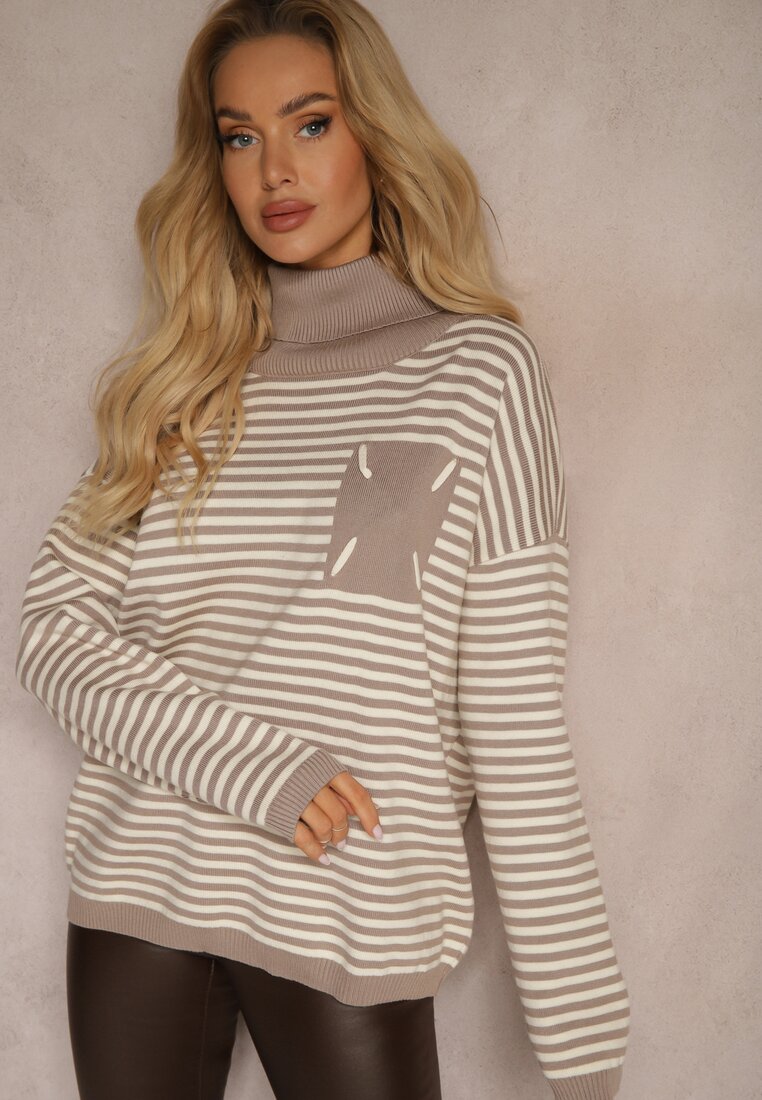 Pulover pe gât Lerisara Bej
