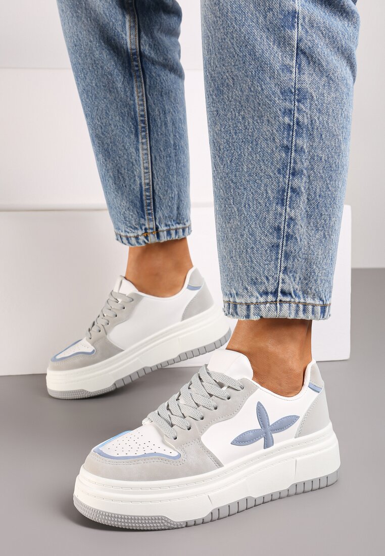 Sneakers Saimine Alb cu gri