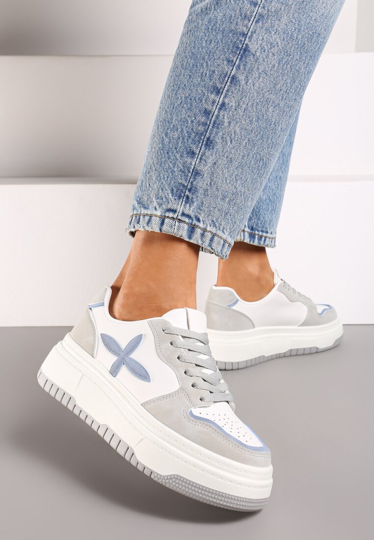Sneakers Saimine Alb cu gri
