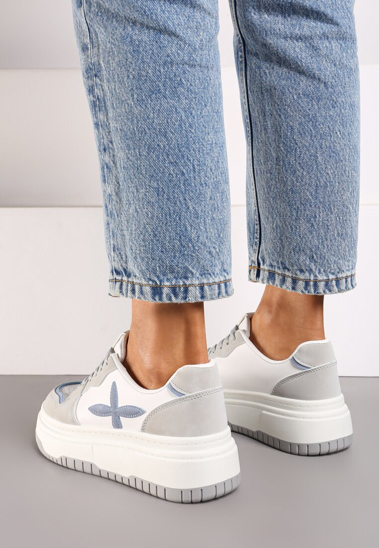 Sneakers Saimine Alb cu gri