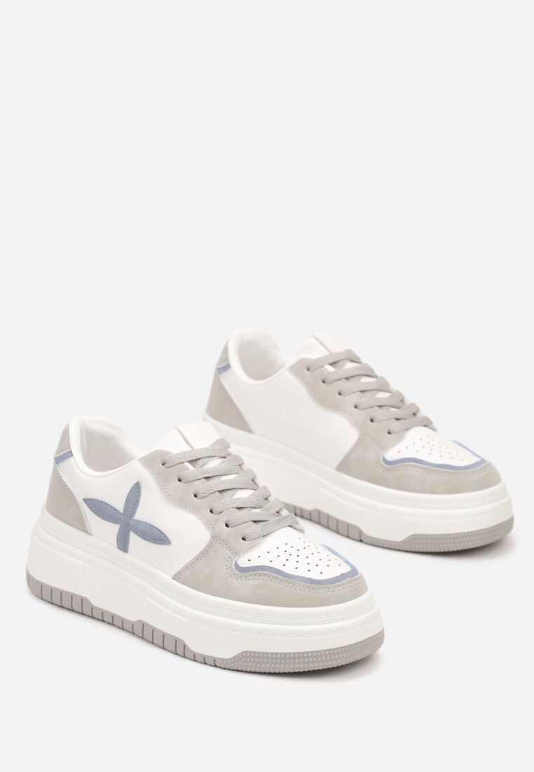 Sneakers Saimine Alb cu gri