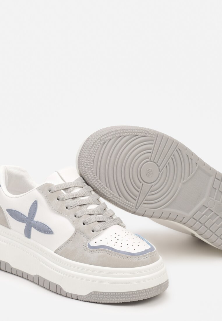 Sneakers Saimine Alb cu gri