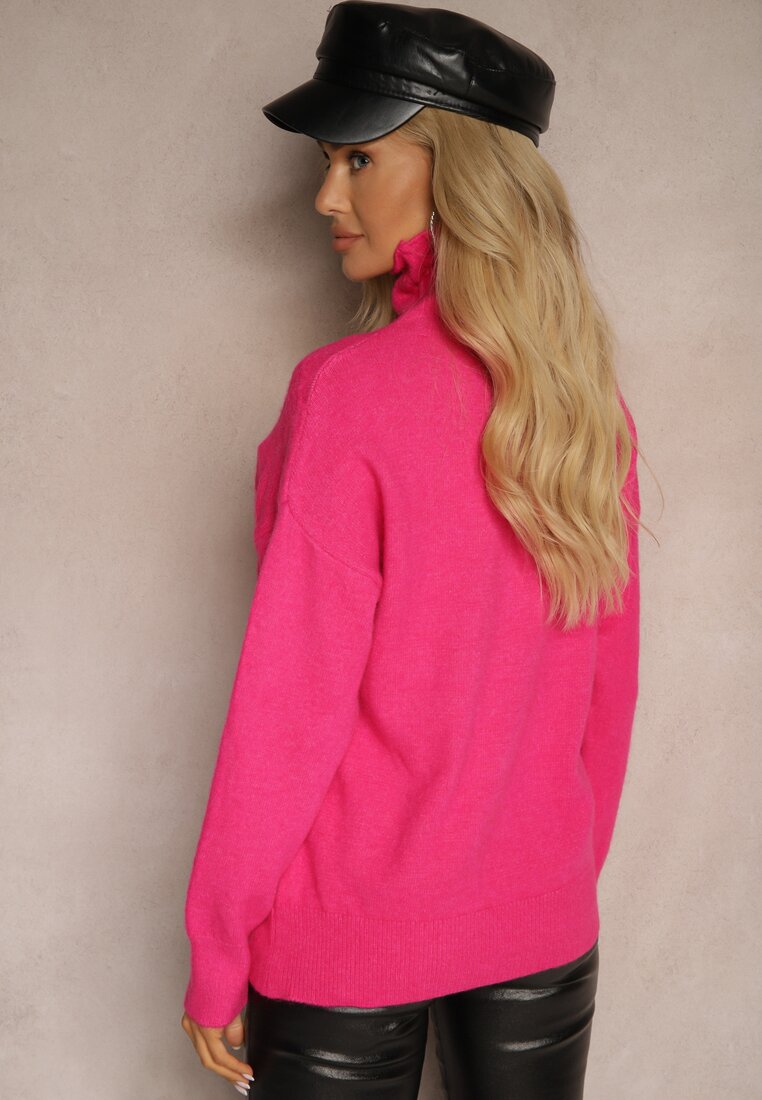 Pulover pe gât Daivyn Fucsia