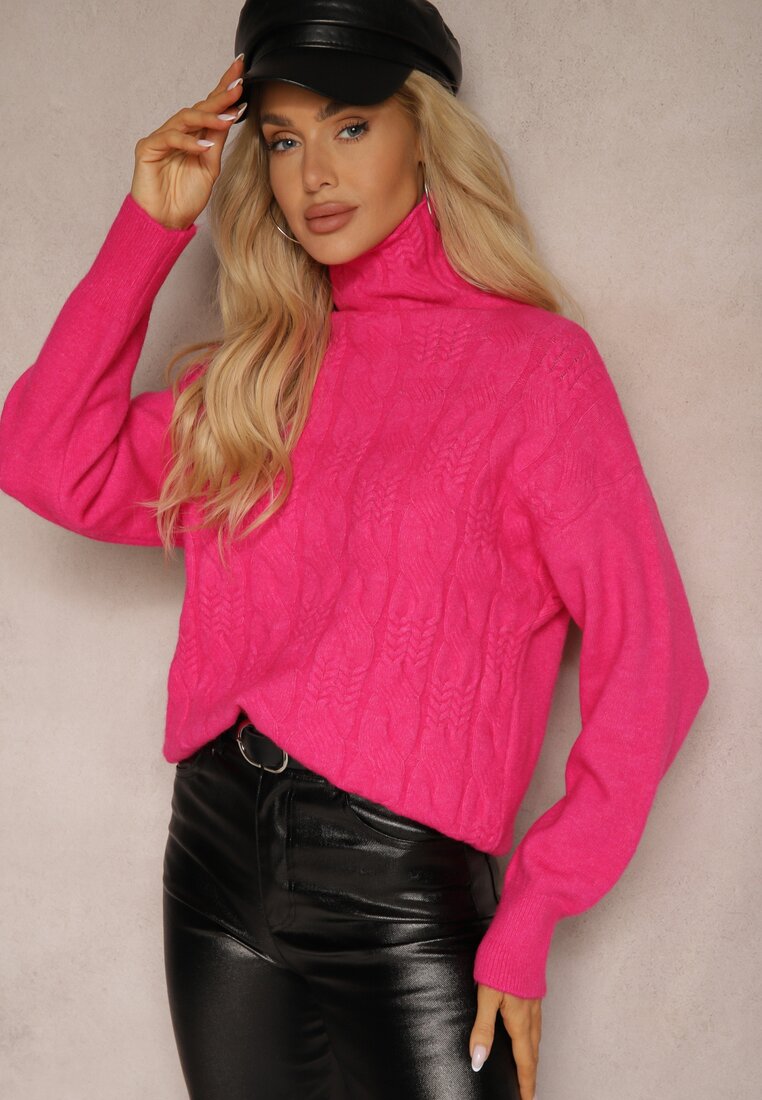 Pulover pe gât Daivyn Fucsia