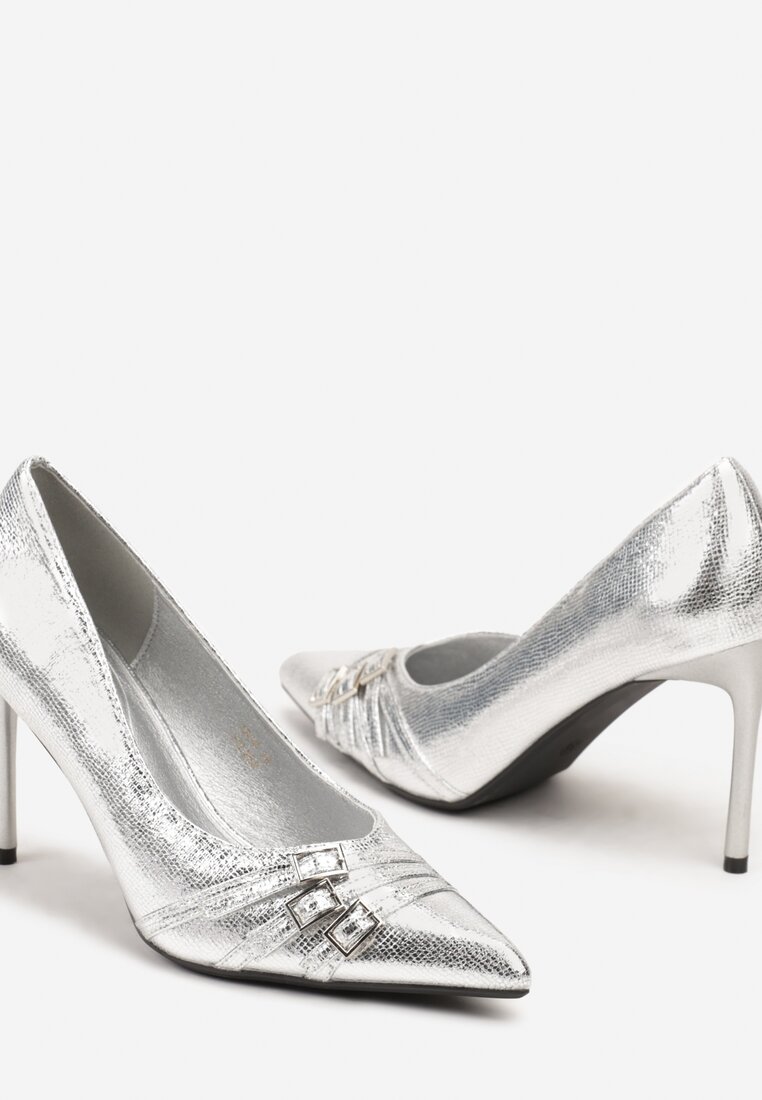 Pantofi stiletto Railanne Argintii