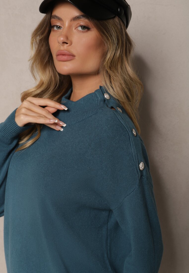 Pulover pe gât Maririna Bleumarin