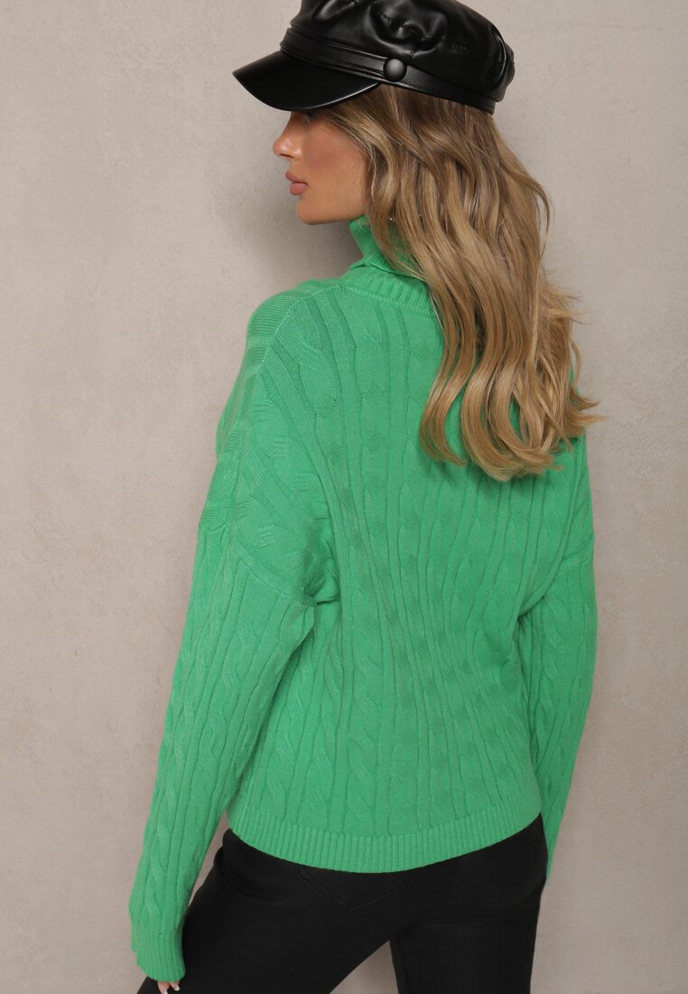 Pulover pe gât Cialisee Verde