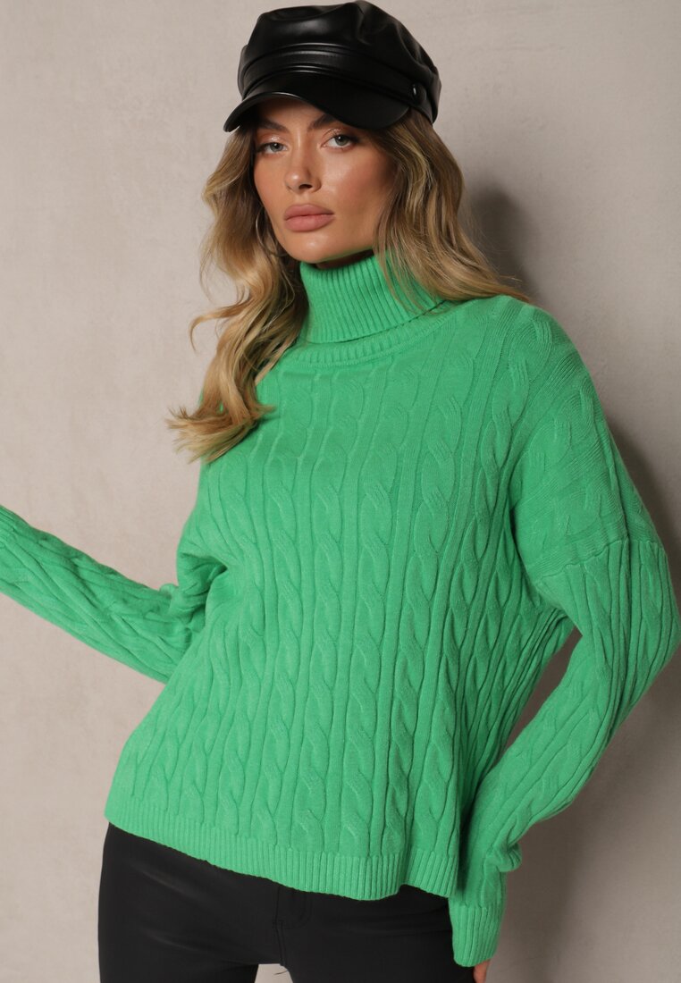 Pulover pe gât Cialisee Verde