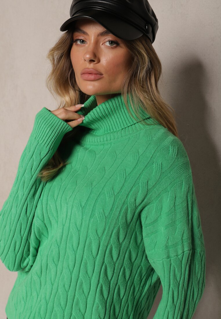 Pulover pe gât Cialisee Verde