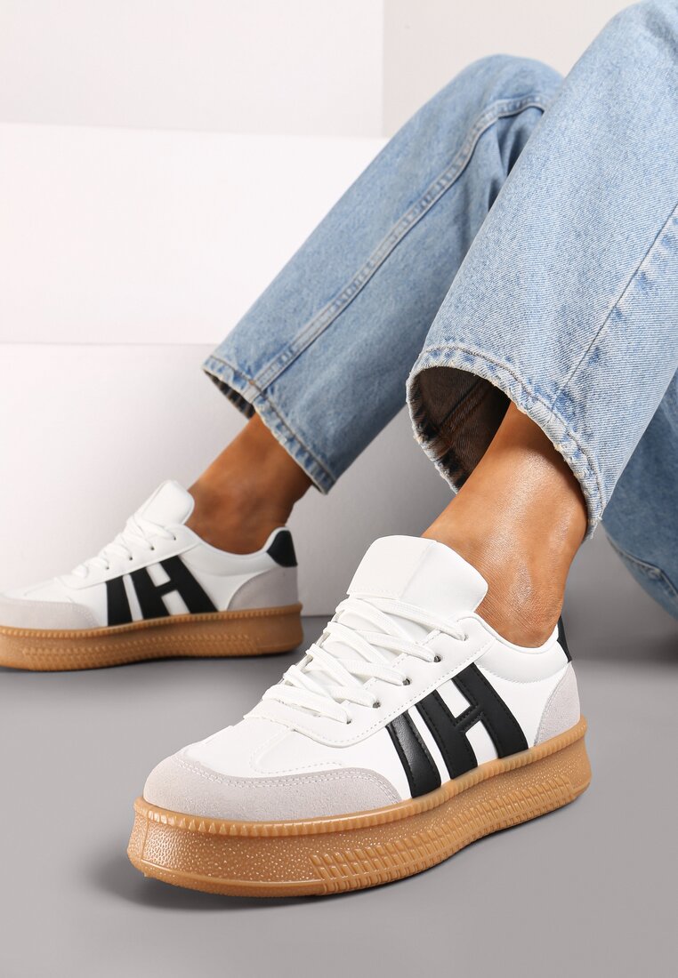 Sneakers Mialeria Alb cu negru