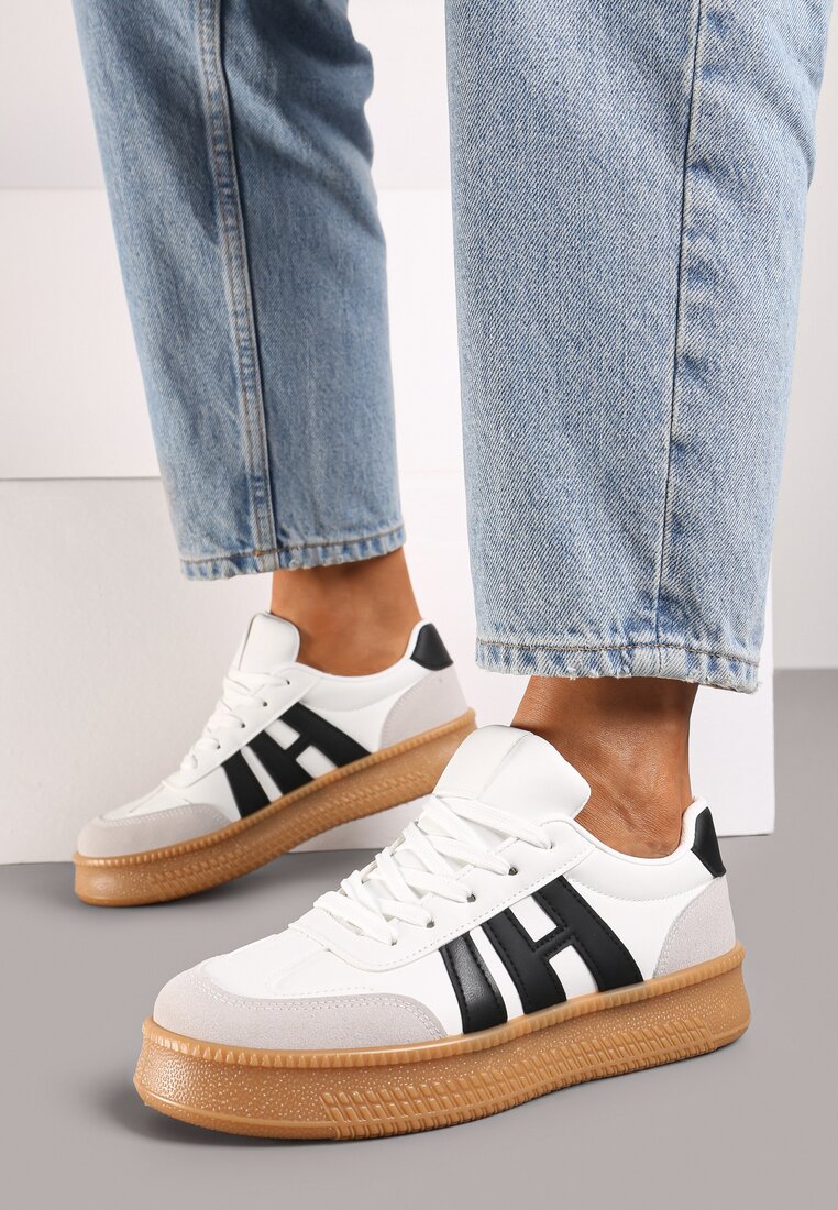 Sneakers Mialeria Alb cu negru
