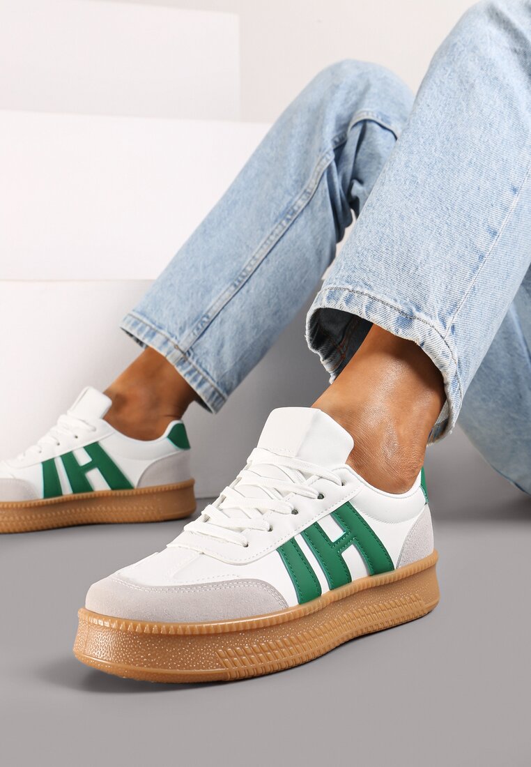 Sneakers Mialeria Alb cu verde