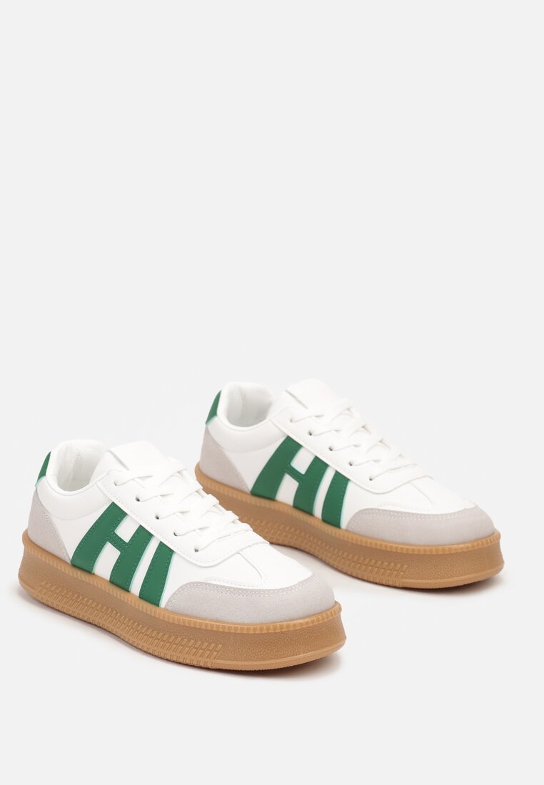 Sneakers Mialeria Alb cu verde