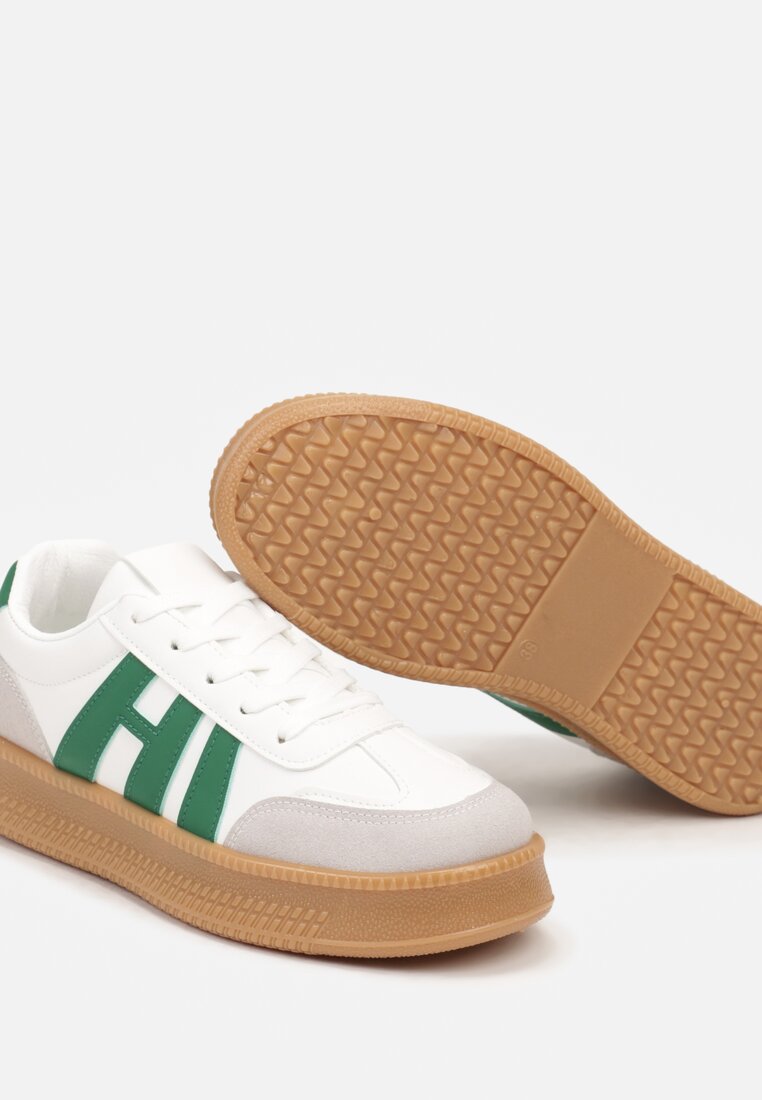Sneakers Mialeria Alb cu verde