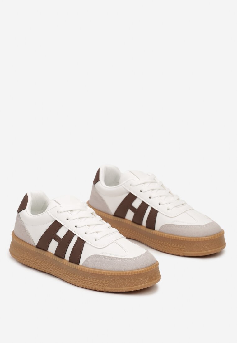 Sneakers Mialeria Alb cu maro