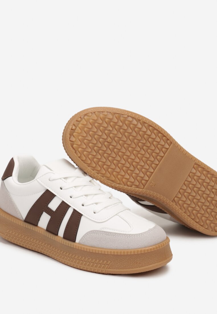 Sneakers Mialeria Alb cu maro