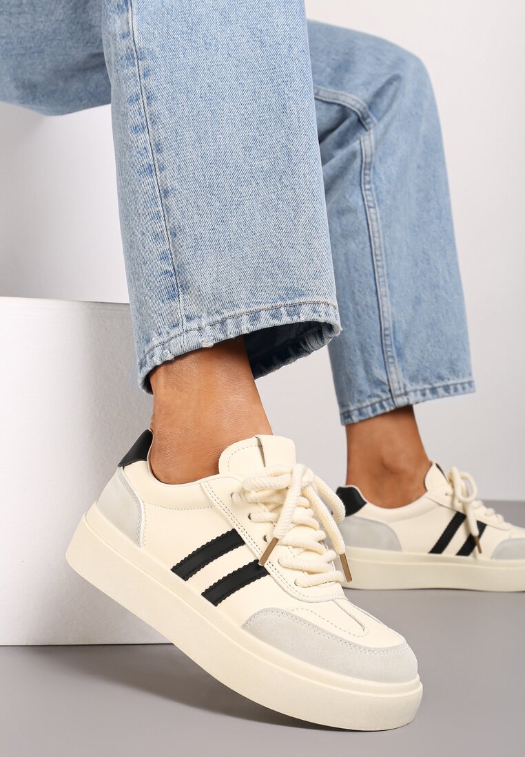 Sneakers Tialise Alb cu negru