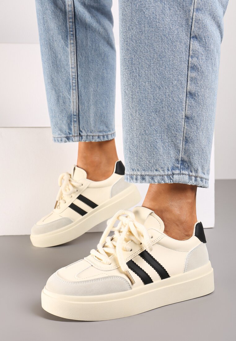 Sneakers Tialise Alb cu negru
