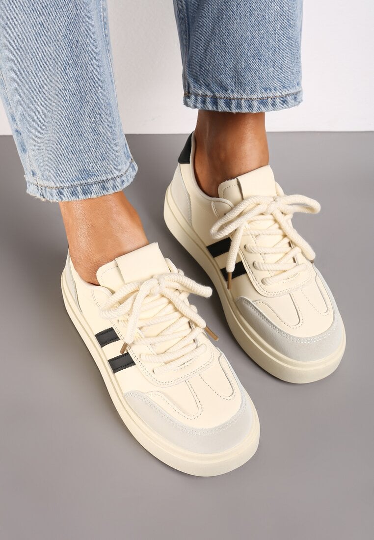 Sneakers Tialise Alb cu negru