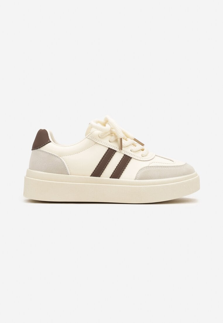 Sneakers Tialise Bej cu maro