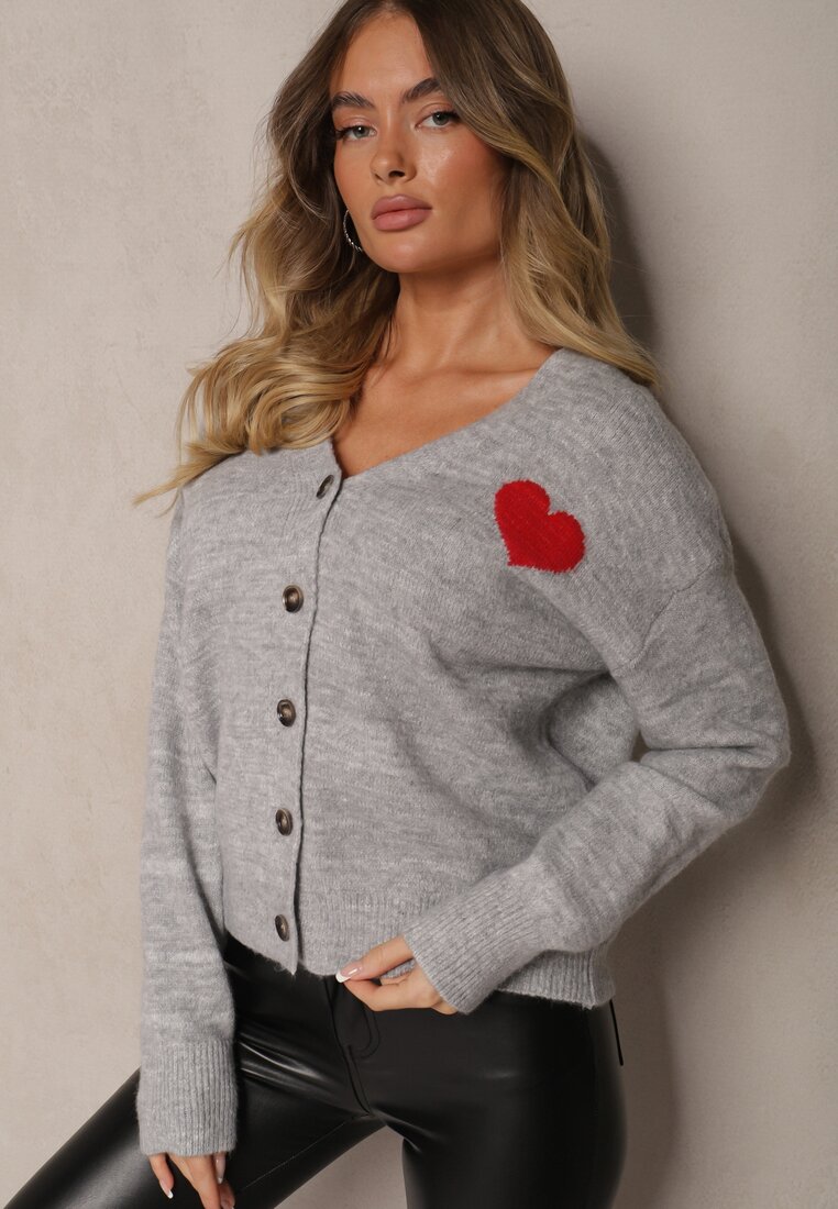 Cardigan Miathia Gri deschis