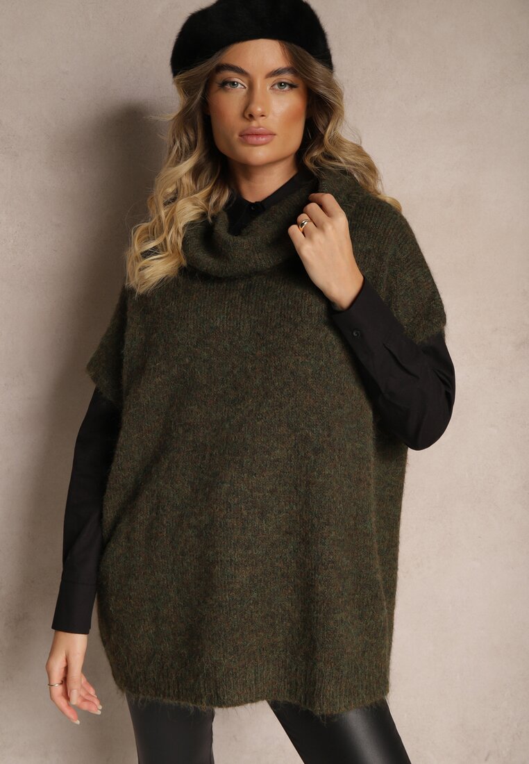 Pulover pe gât Miadorae Verde închis