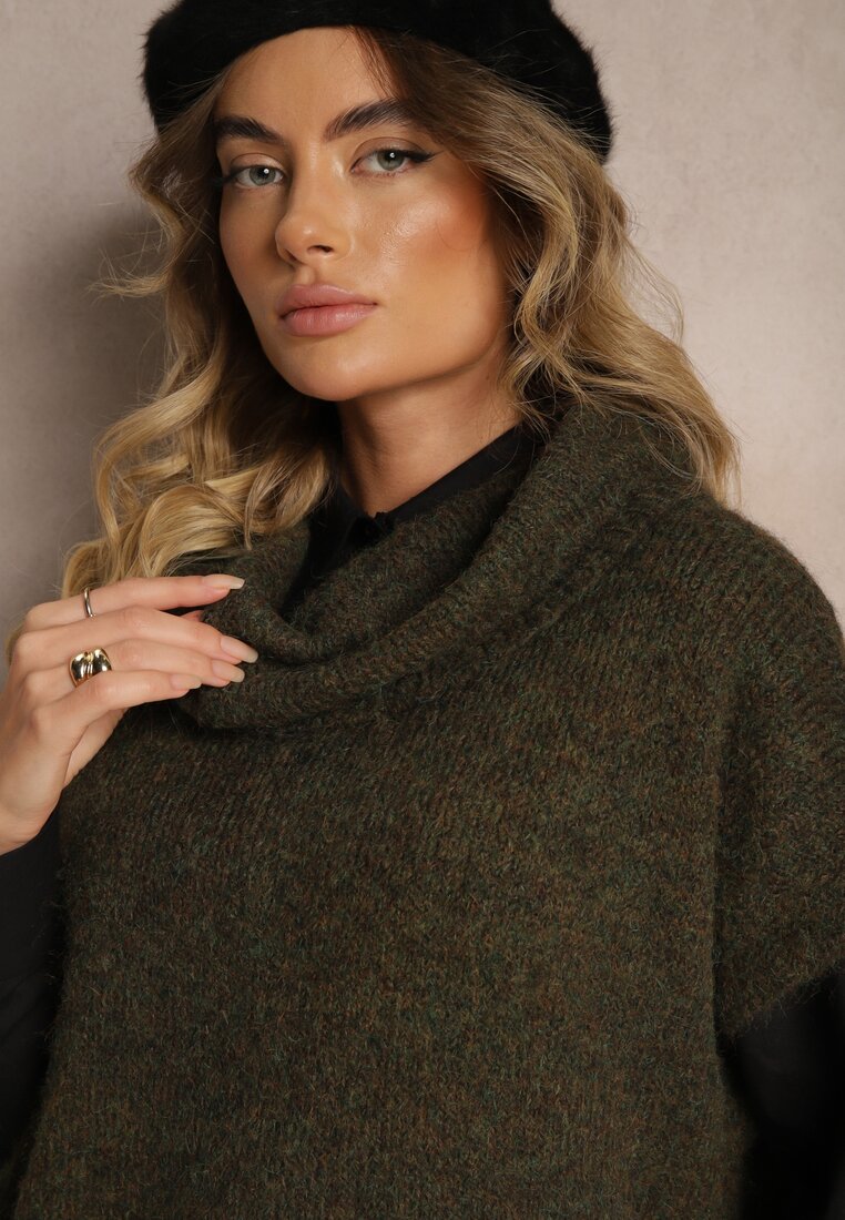 Pulover pe gât Miadorae Verde închis