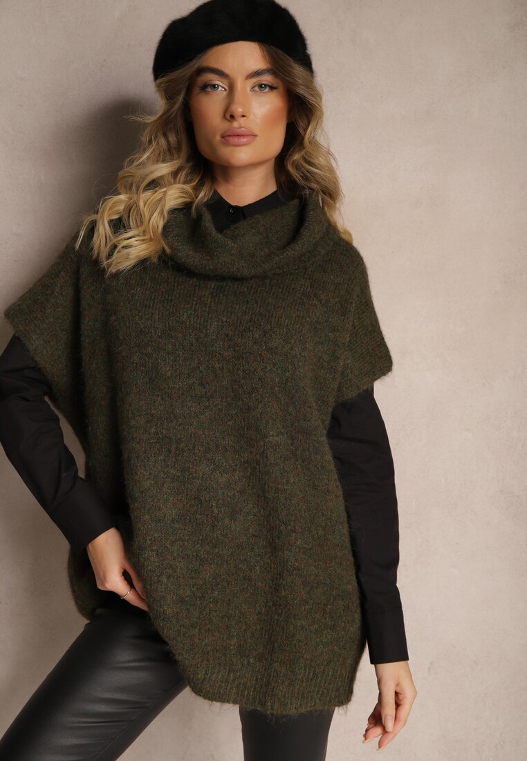 Pulover pe gât Miadorae Verde închis