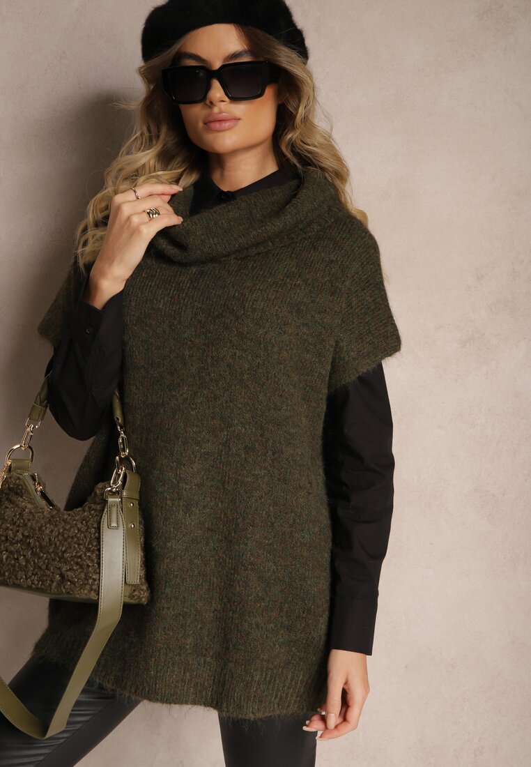 Pulover pe gât Miadorae Verde închis