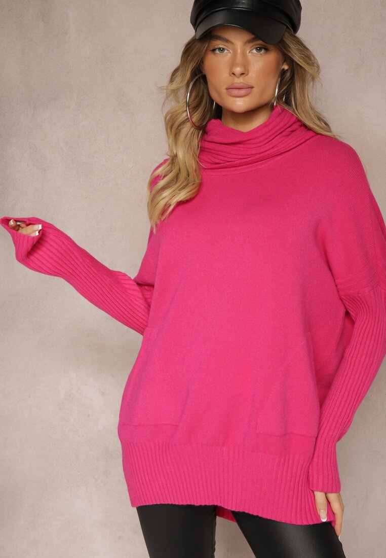 Pulover pe gât Celestelle Fucsia