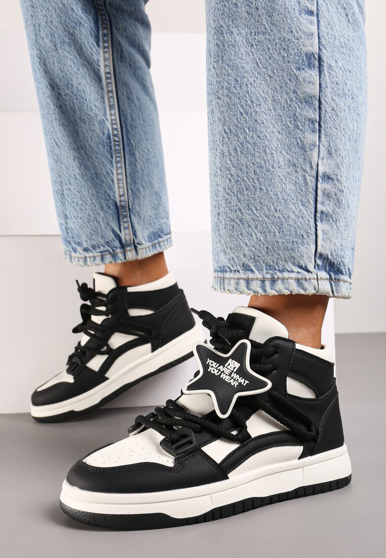 Sneakers Saveline Alb cu negru