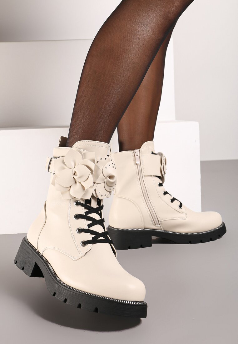 Botine Fioratta Bej