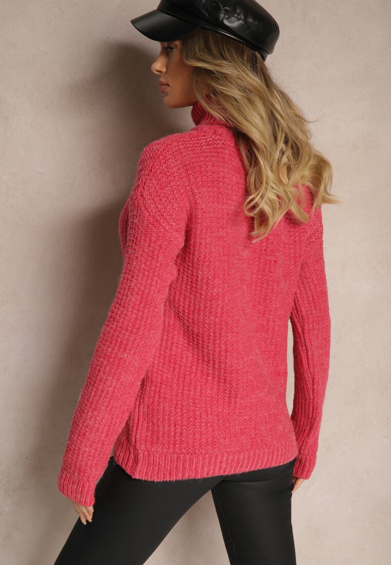 Pulover pe gât Ertinna Fucsia