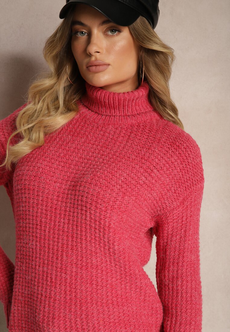 Pulover pe gât Ertinna Fucsia