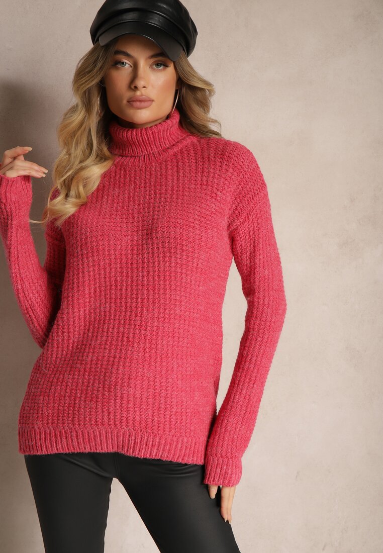 Pulover pe gât Ertinna Fucsia
