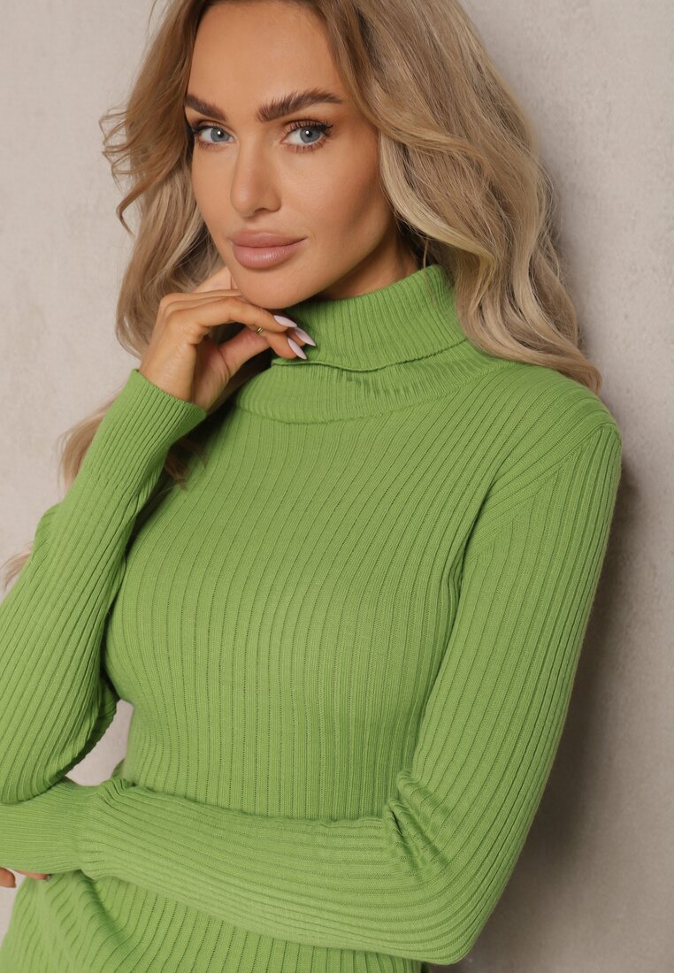 Pulover pe gât Verde deschis
