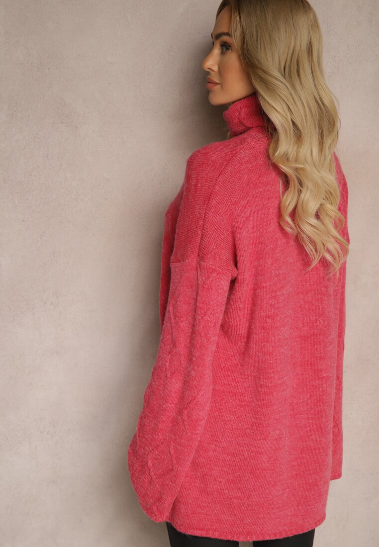Pulover pe gât Fucsia