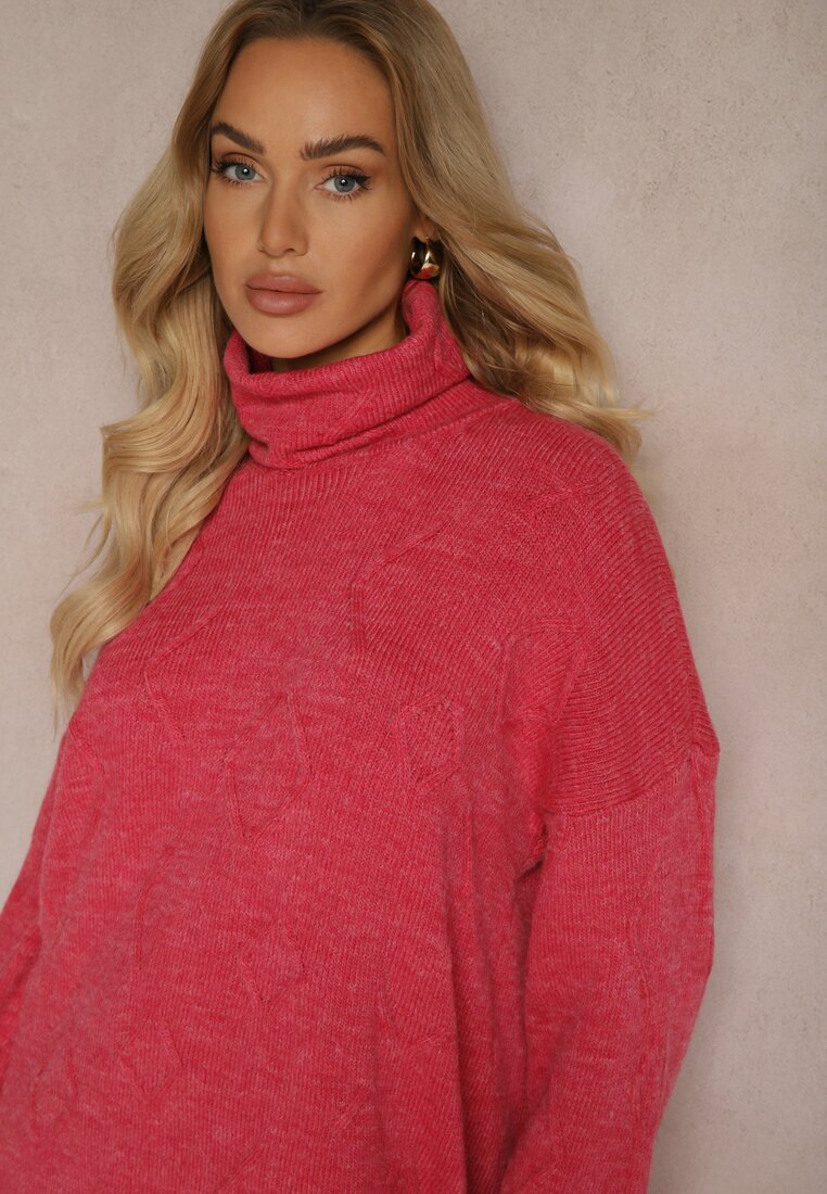 Pulover pe gât Fucsia