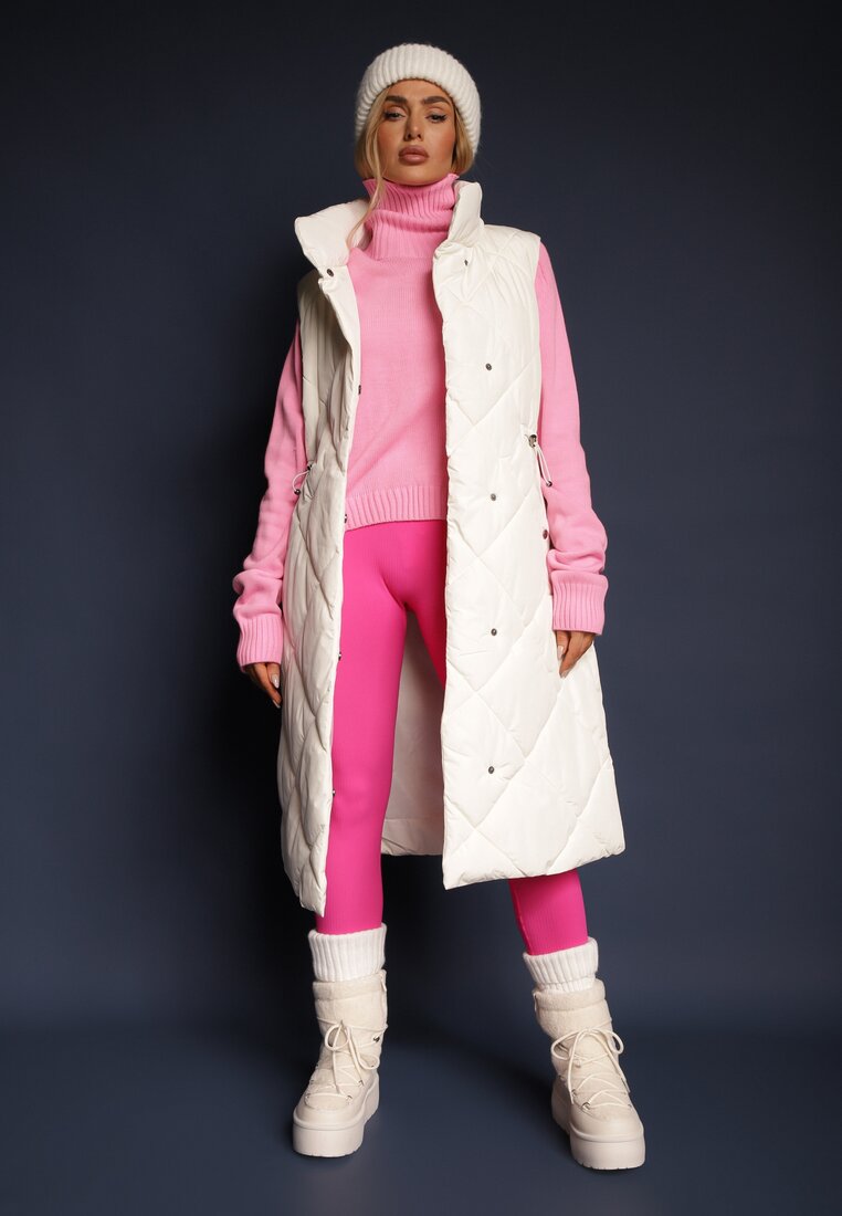 Pulover pe gât Roz închis