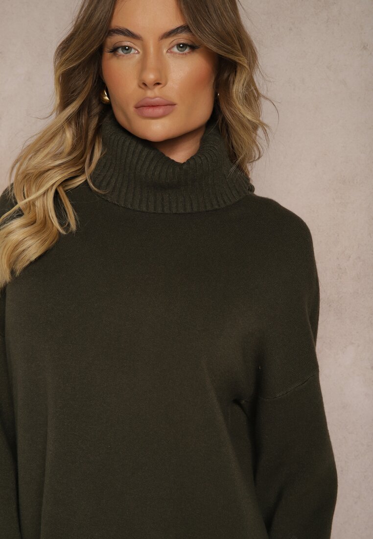 Pulover pe gât Gartoria Verde închis