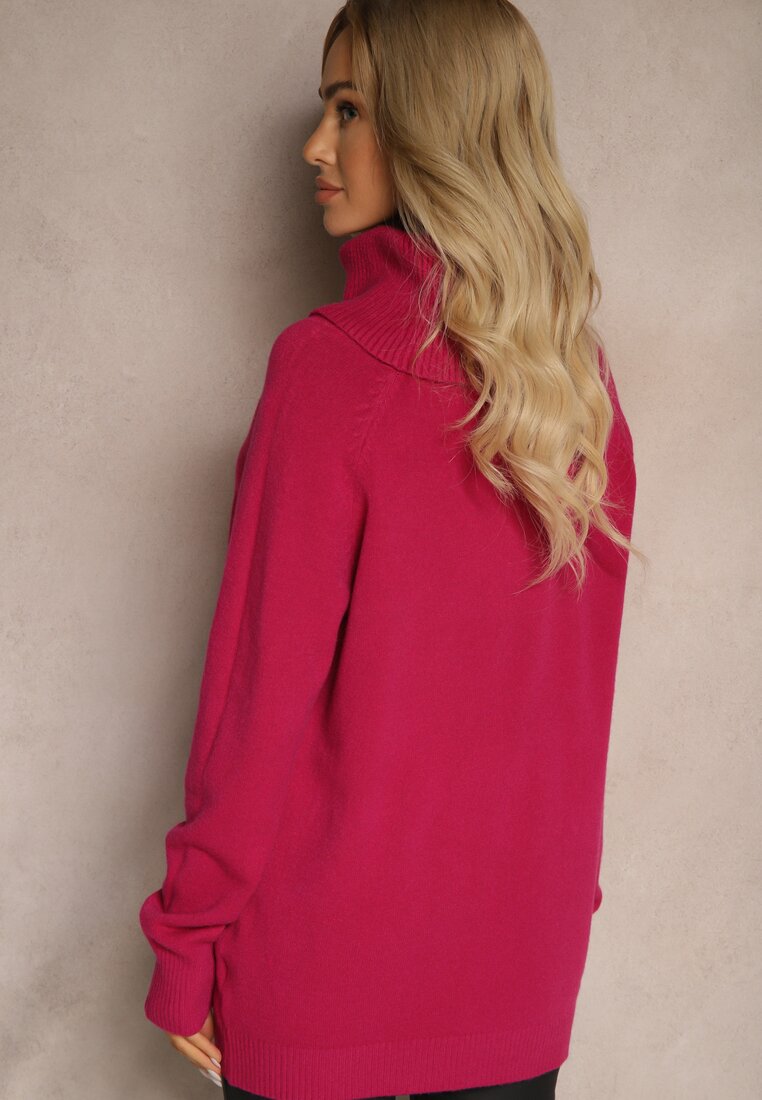Pulover pe gât Viasya Fucsia